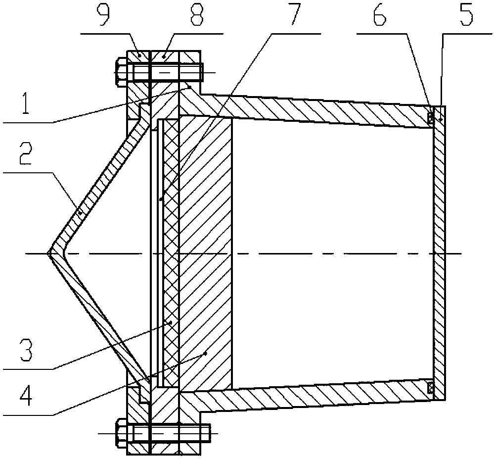 X-ray photography window protection structure of explosion container