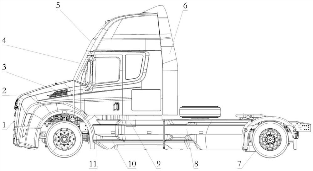 Novel 4*2 long-head tractor