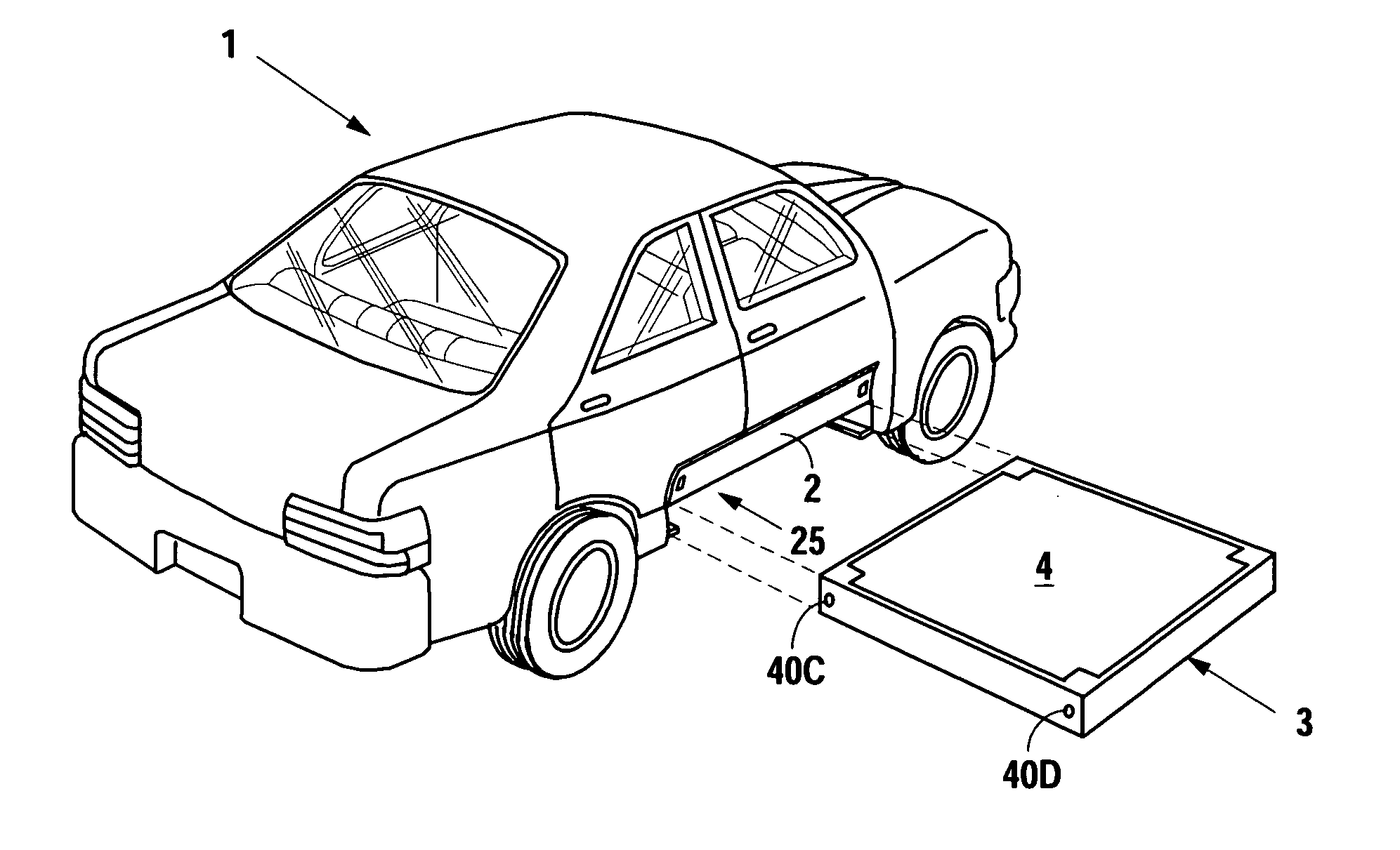 Hybrid electric vehicle chassis with removable battery module