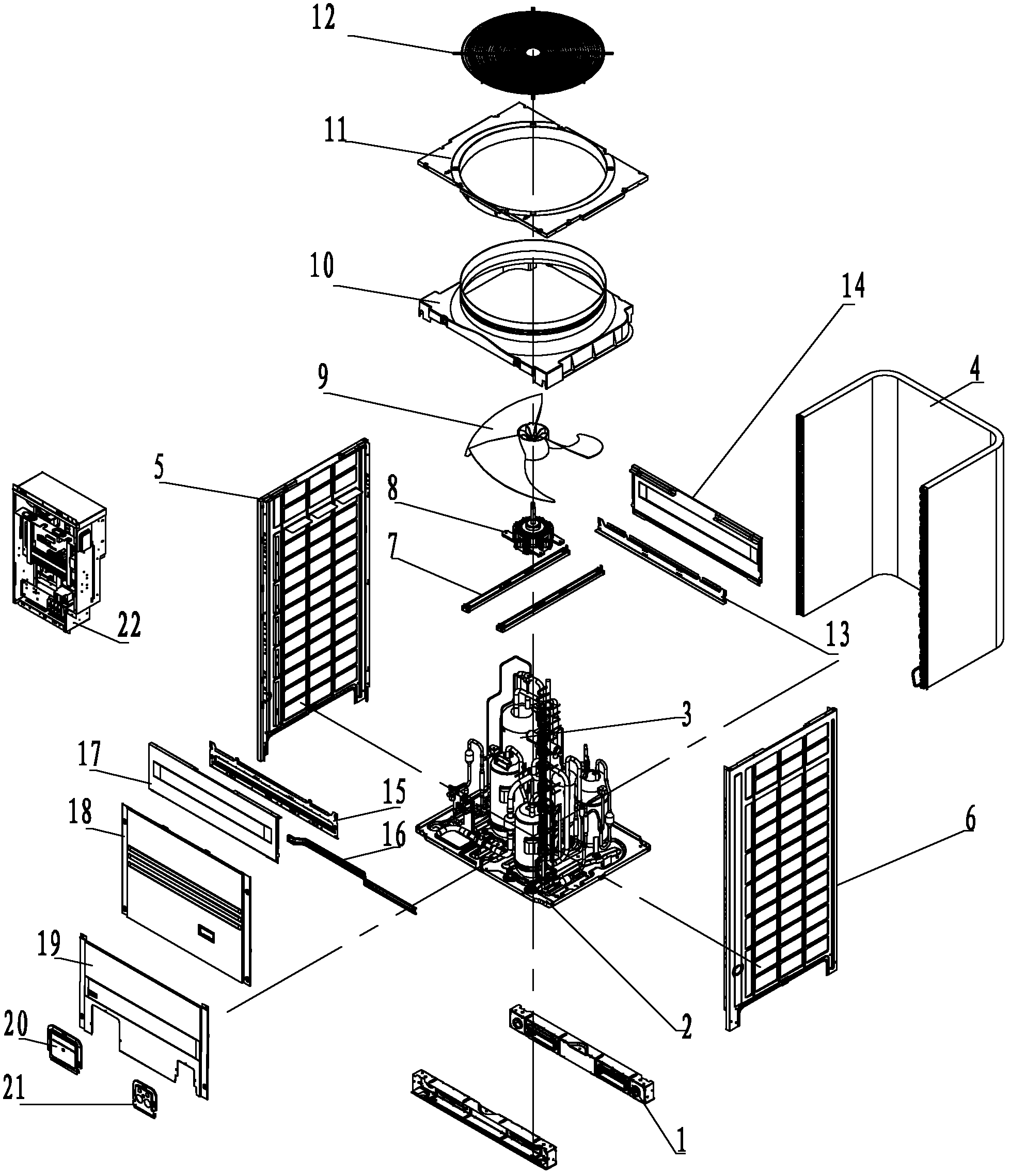 10-horsepower variable-frequency multi-connection central air-conditioning unit