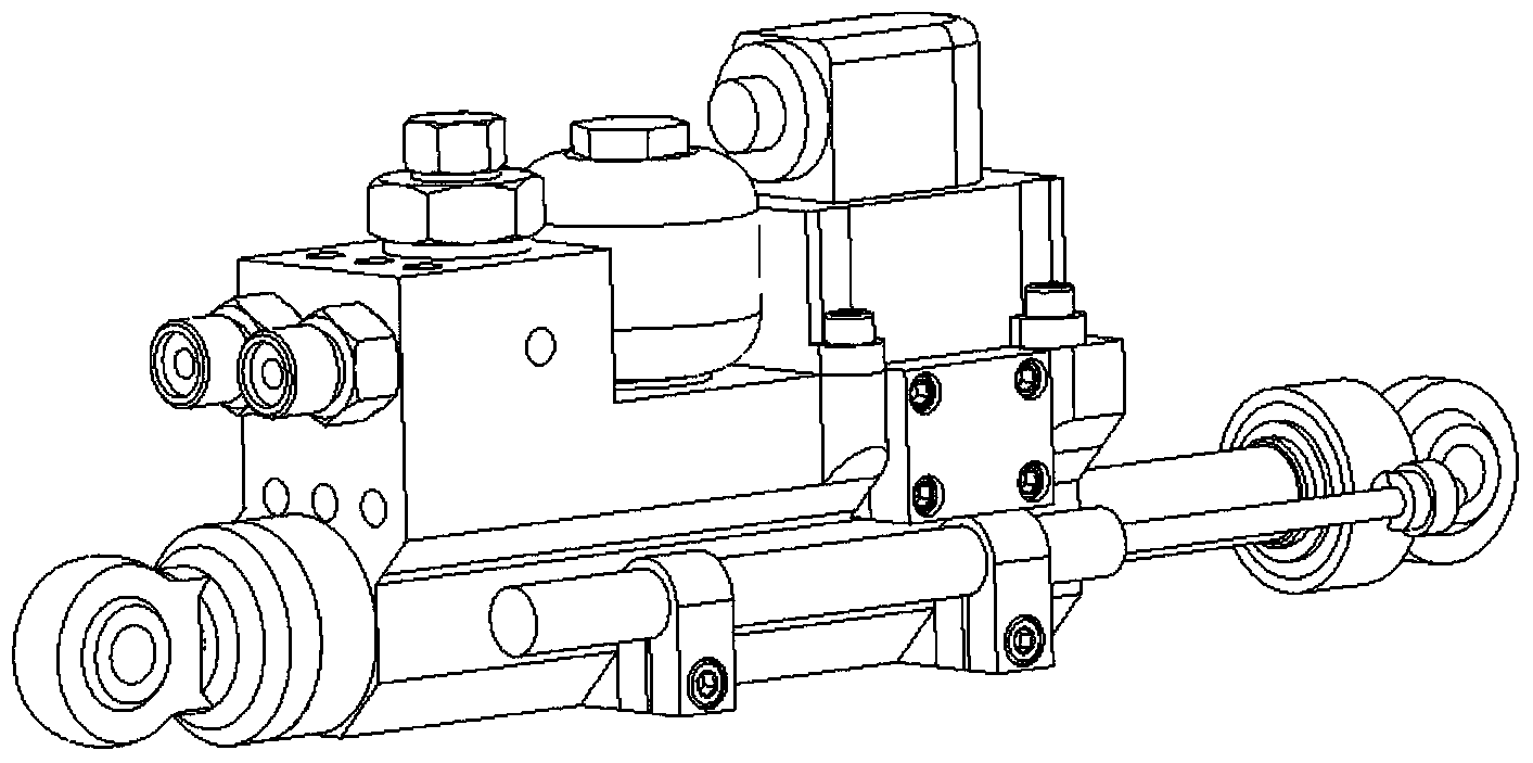 Highly integrated hydraulic servo oil cylinder having buffering and overload protection functions