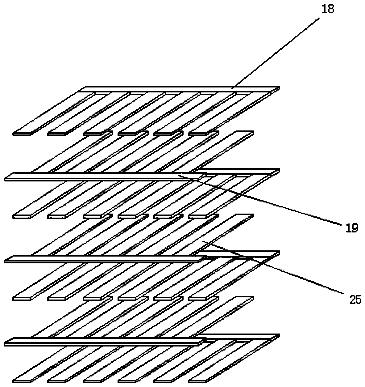 Layering type drying device for grain