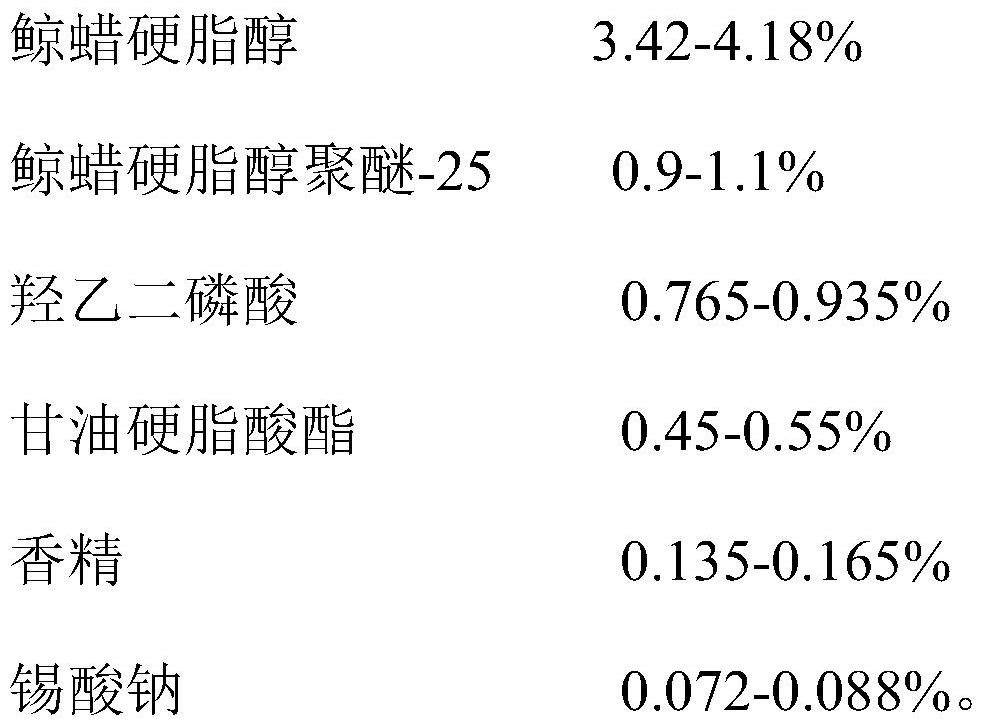 Fading powder as well as preparation method and application method thereof