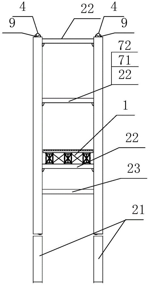 Suspension trestle on water that can be used for pumping concrete and its construction method and application