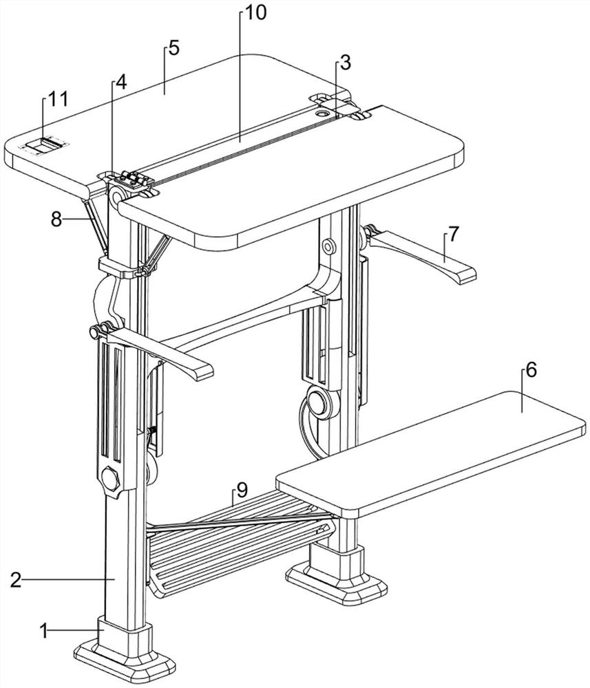 Foldable desk and chair for students