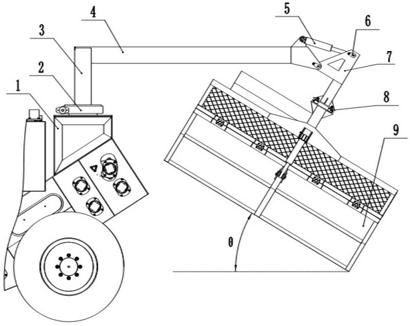 Sugarcane collecting device of whole-rod type sugarcane harvester