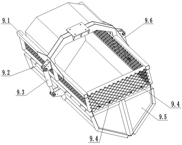 Sugarcane collecting device of whole-rod type sugarcane harvester