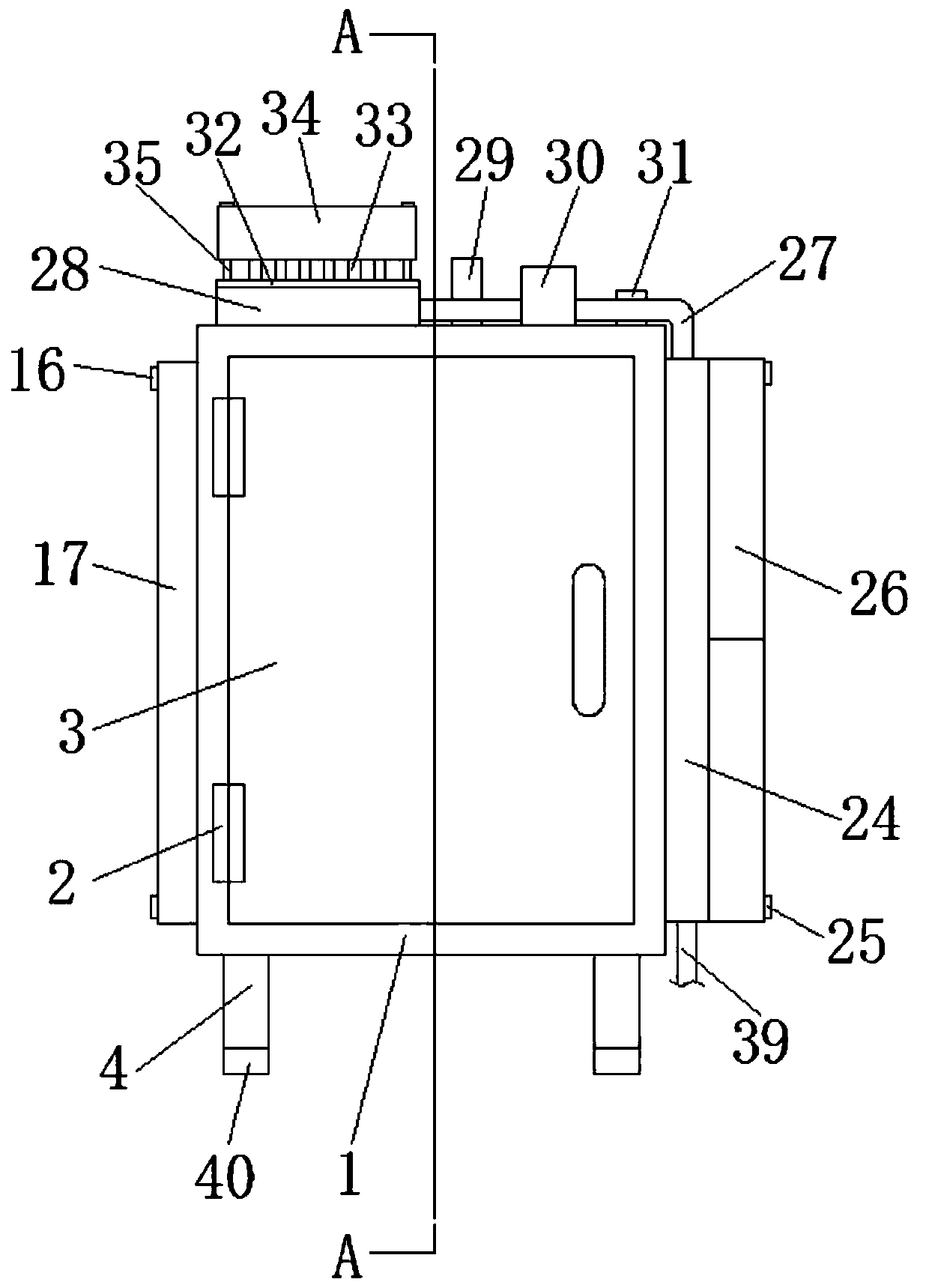 A cabinet for cloud computing servers with multiple heat dissipation