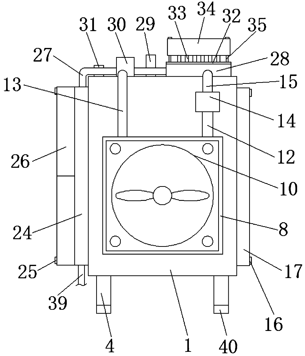 A cabinet for cloud computing servers with multiple heat dissipation