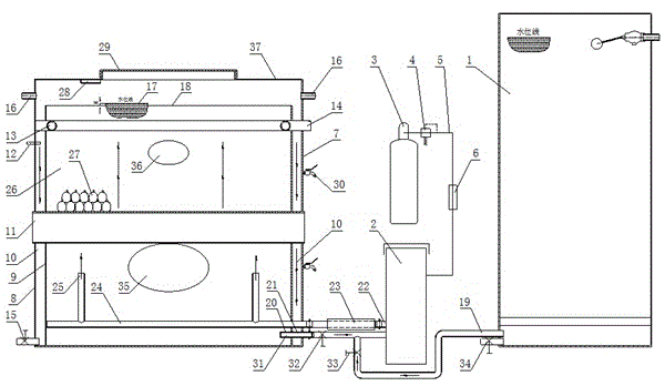 Medium-temperature inverter-type deoxygenation and hydrogen increasing method of mineralized small-molecule water