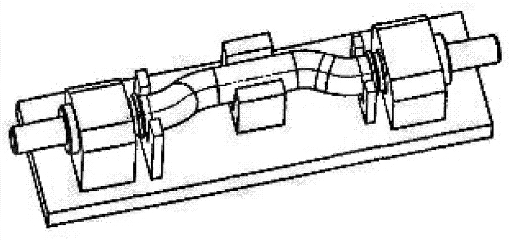 Test tool for inner-high-pressure-shaped complicated automobile tube beams