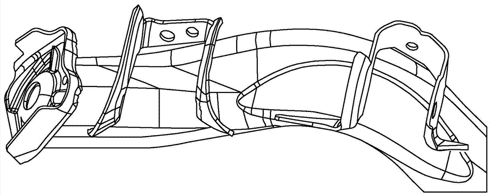 Test tool for inner-high-pressure-shaped complicated automobile tube beams