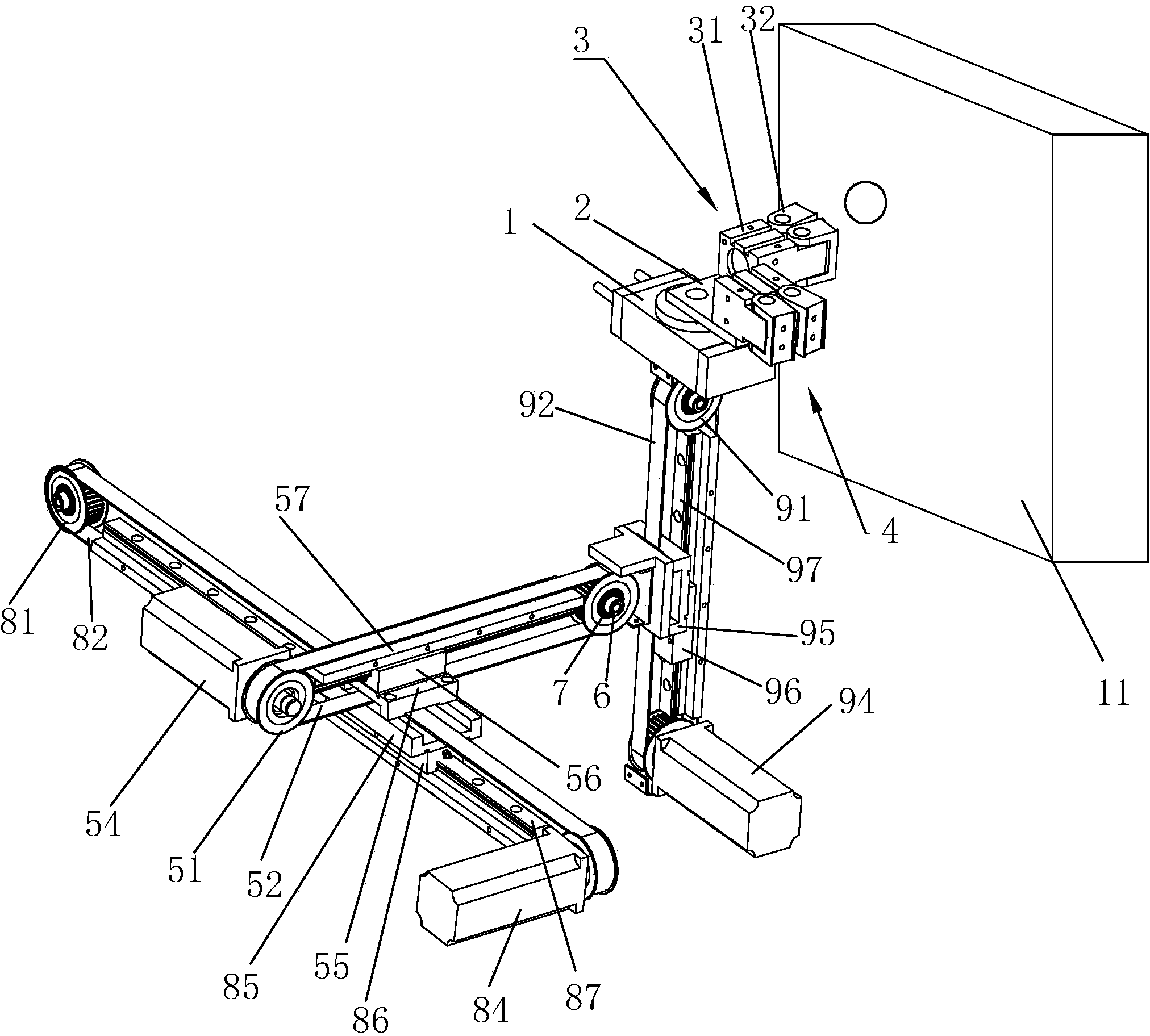 Material taking/sending mechanical arm