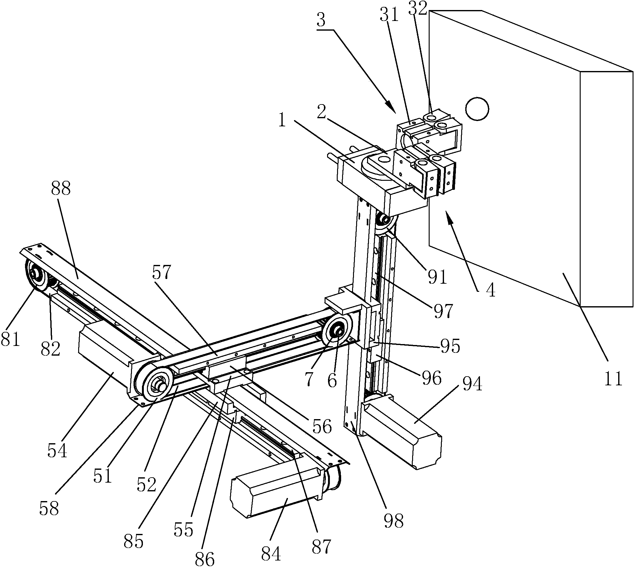 Material taking/sending mechanical arm