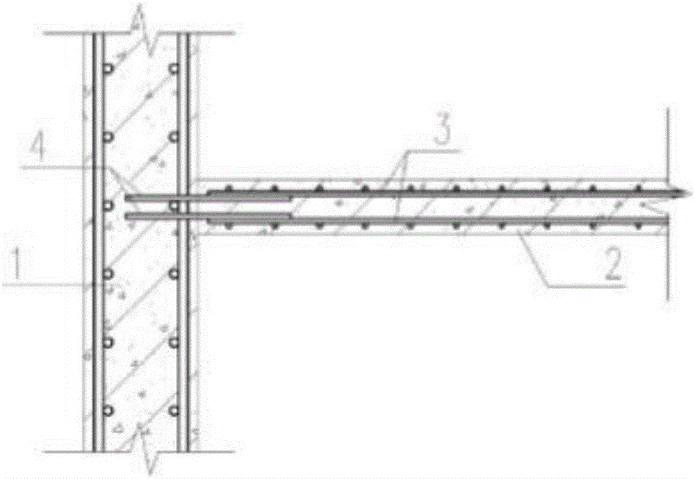 Device for connecting shear wall and concrete floor in building structure and setting method of device