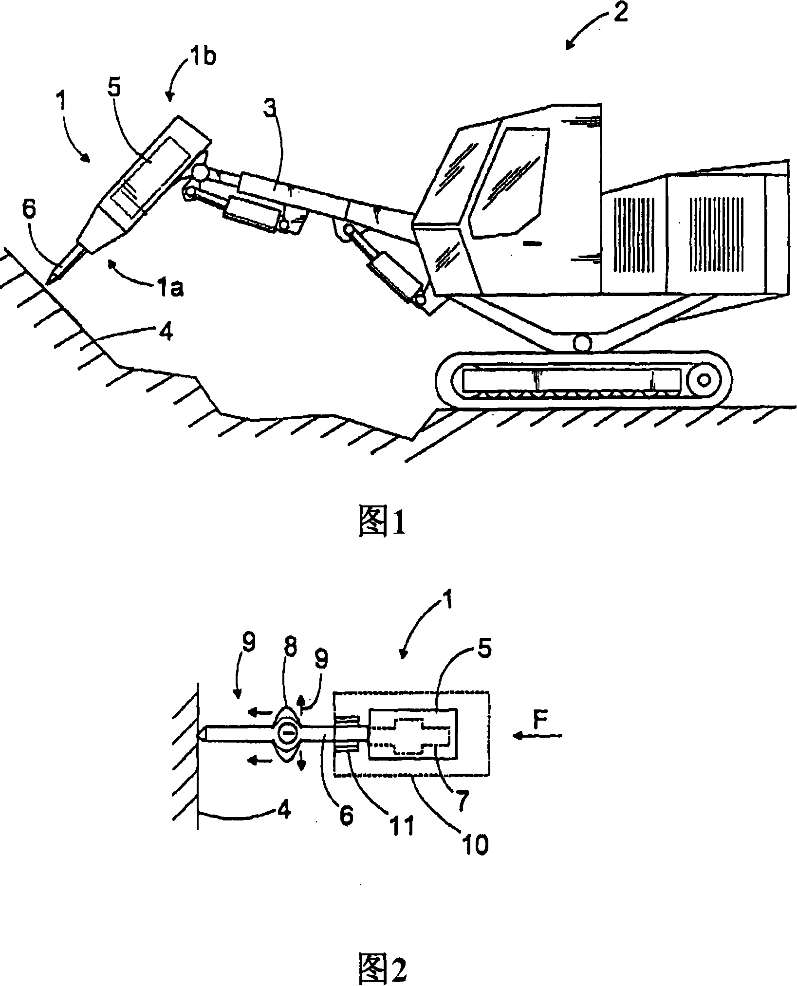 Bearing of a breaking device tool