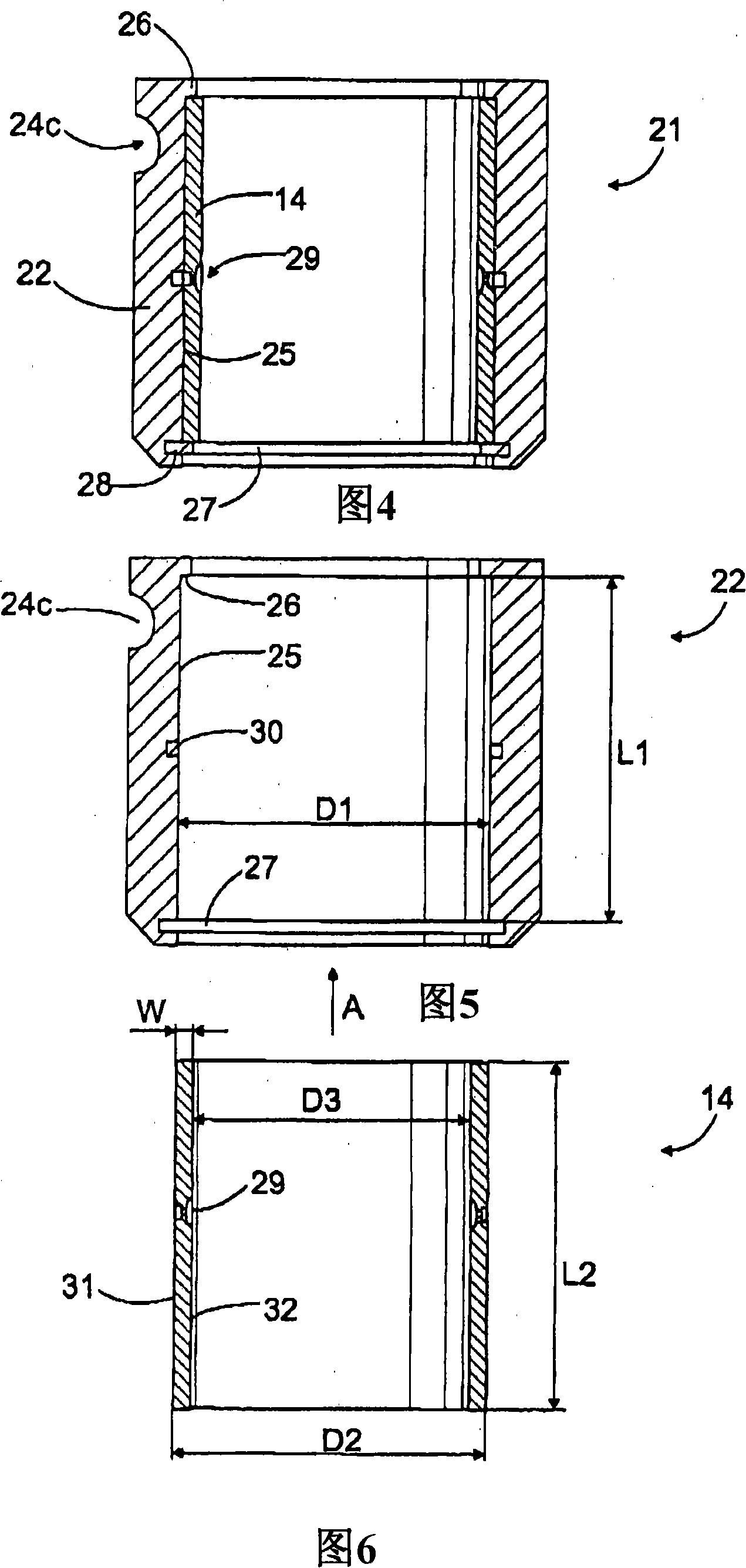 Bearing of a breaking device tool