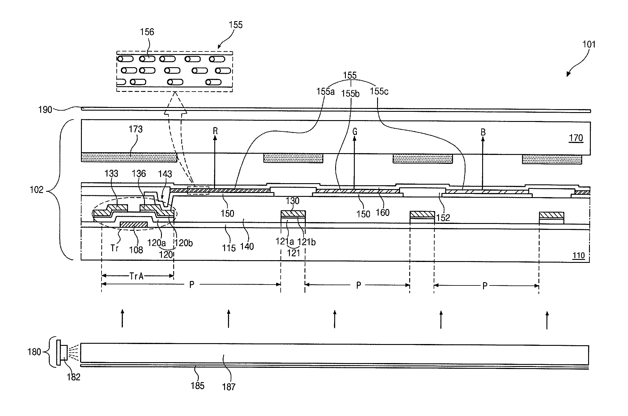 Quantum rod light-emitting display device