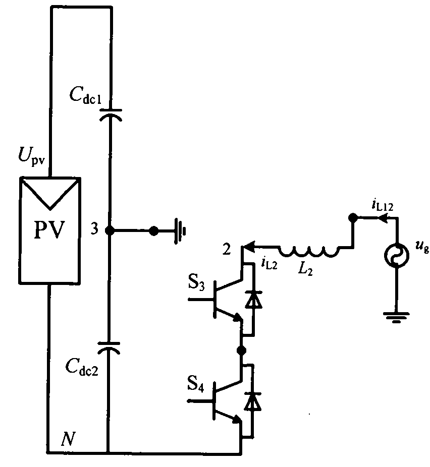 Split induction three-level photovoltaic grid-connected inverter and control method thereof