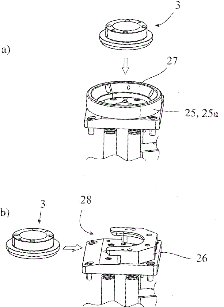 Centring assembly for a component holder