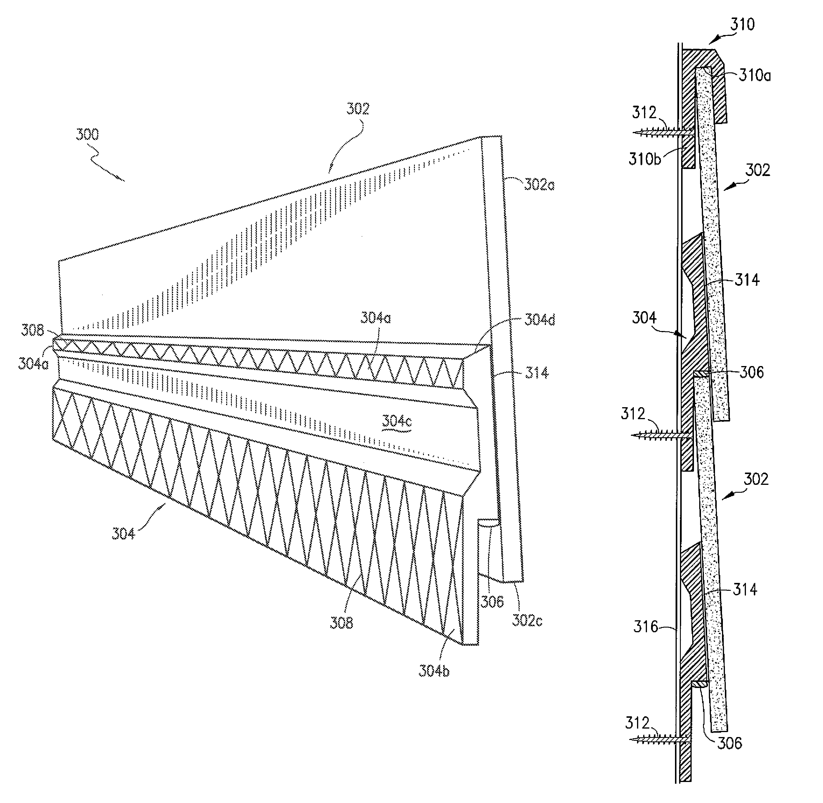 Panels including trap lock adaptor strips