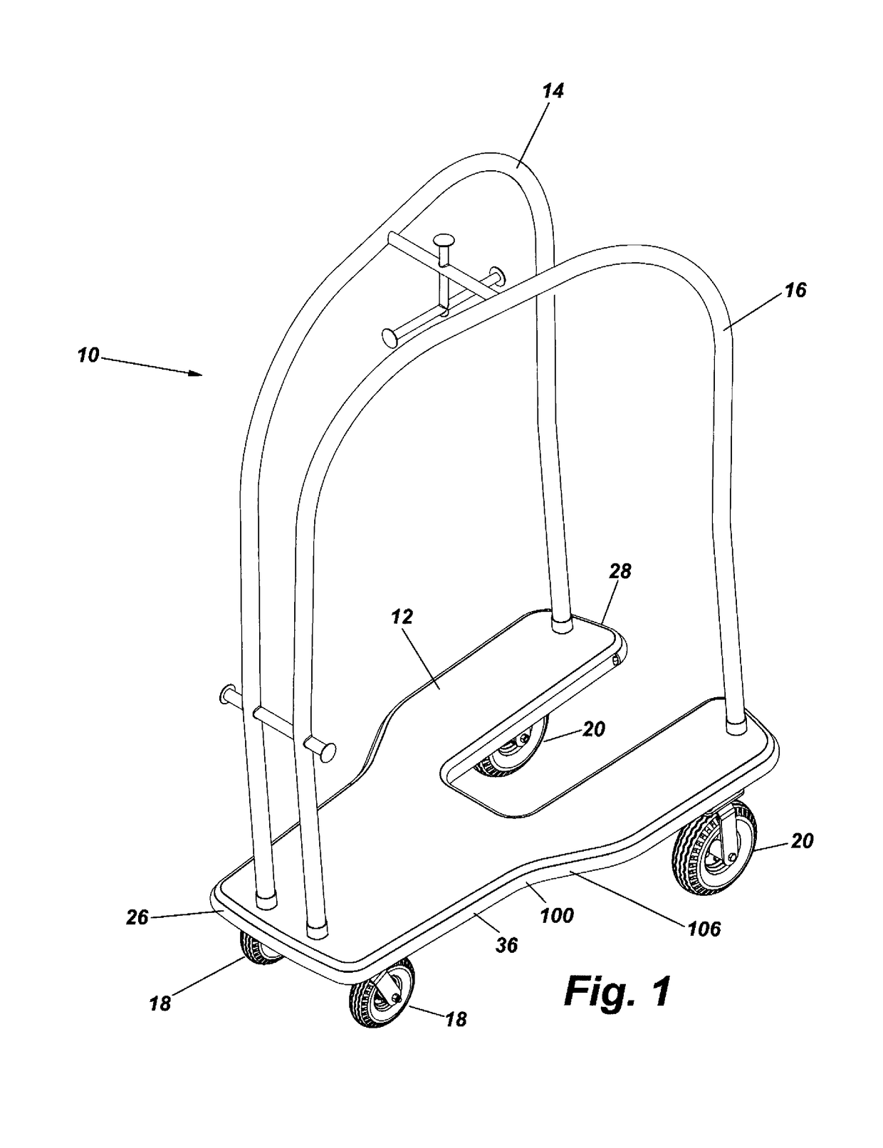 Nested luggage cart