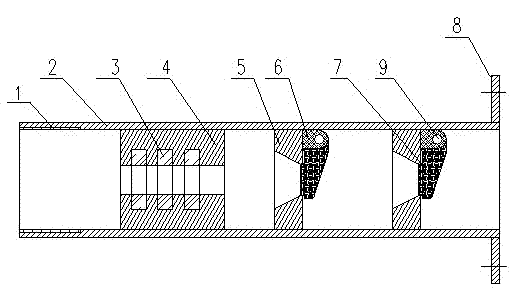 Spraying gun self-sealing tube base device for flue system