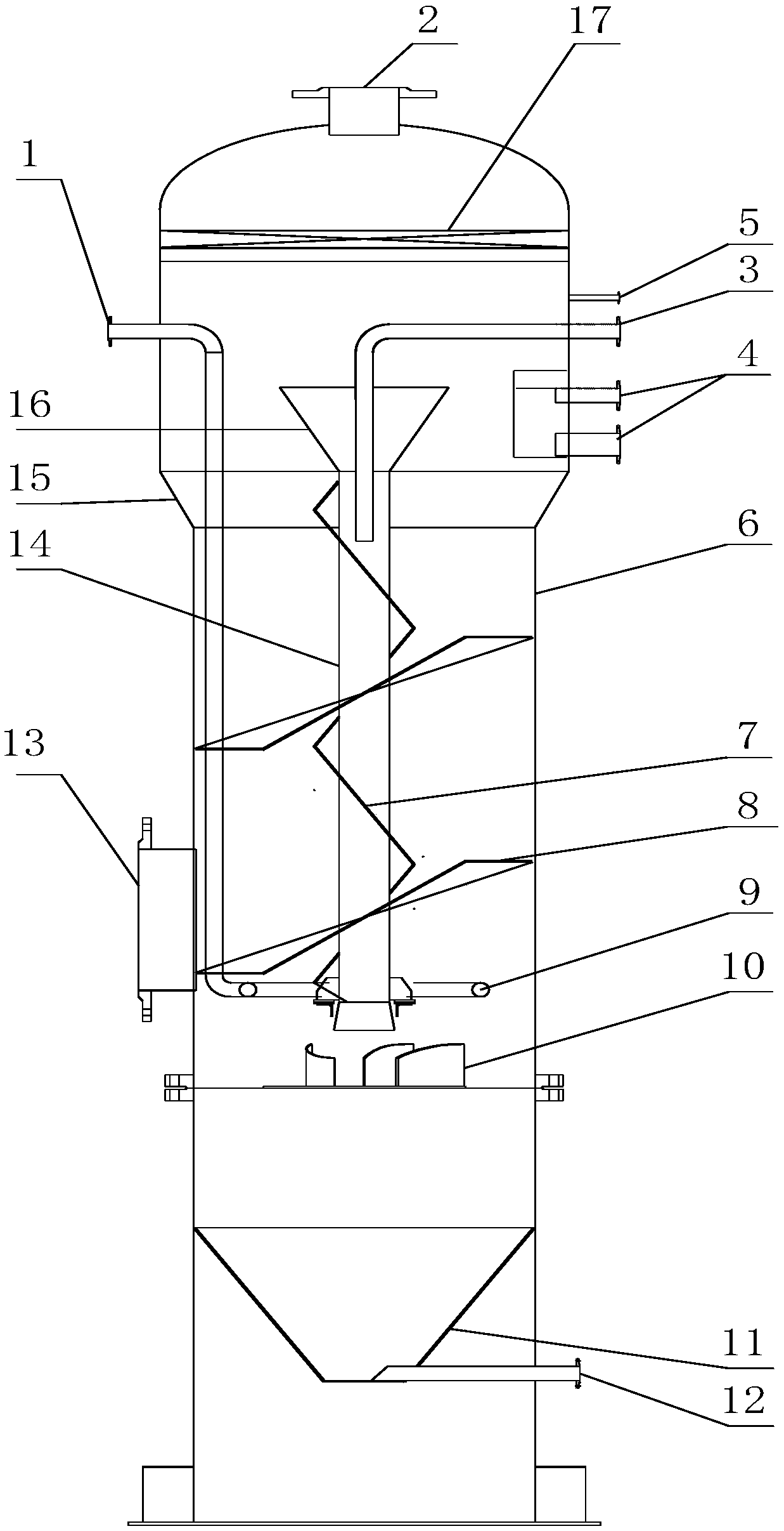 Cyclone bubble column three-phase reactor