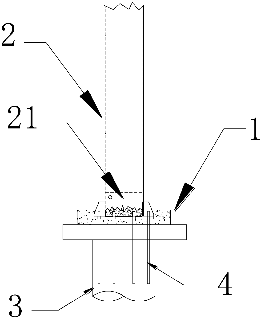 Supporting stand column for sky train system and sky train system