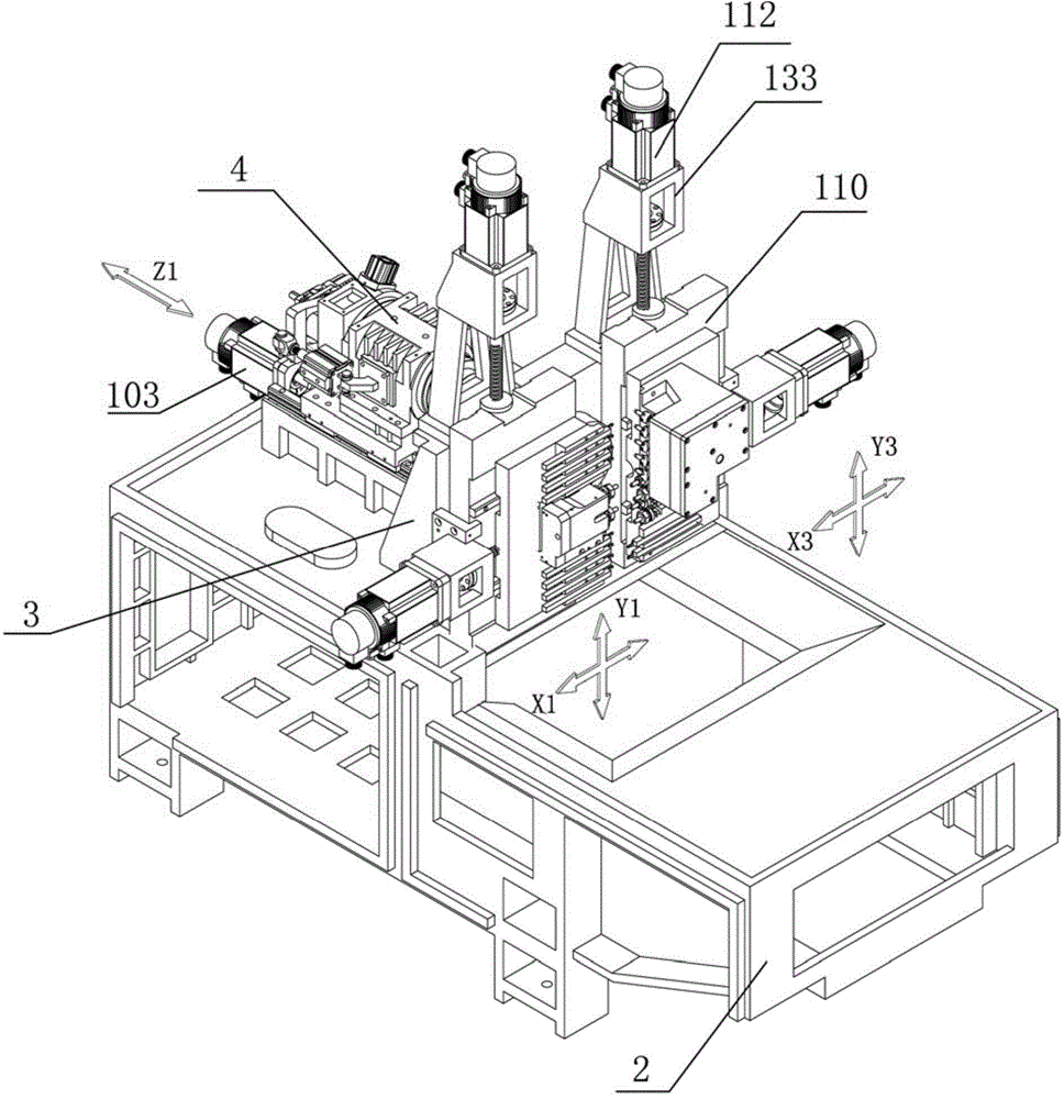 Five-shaft structural turn milling machine tool