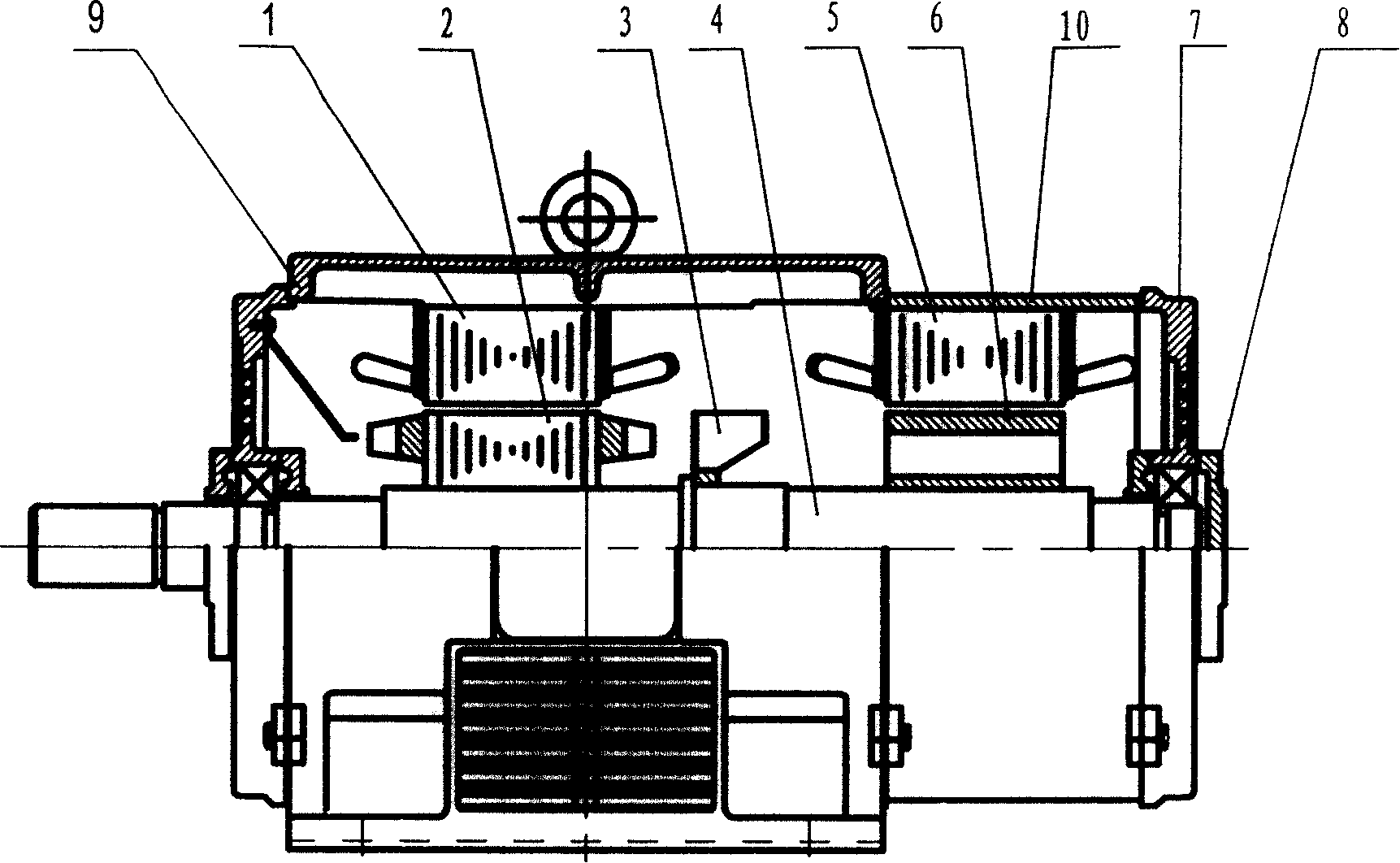 Double stator double rotor motor of solid rotor start-up and squirrel-cage rotor operation, and the start-up and operation method