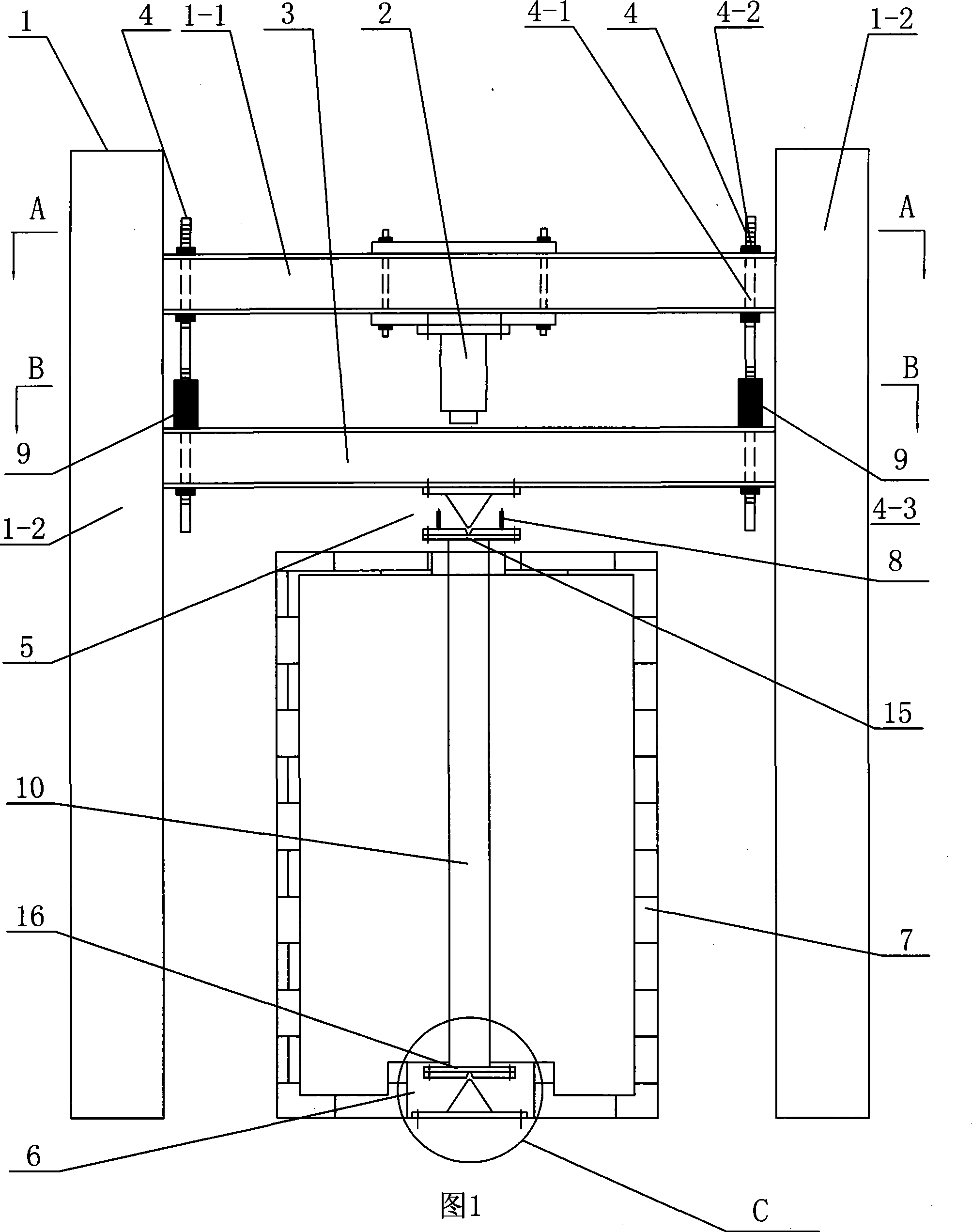 Anti-fire test device of restrained column