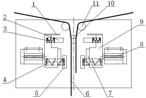 Automatic material replacing and connecting device and prepressing gas circuit