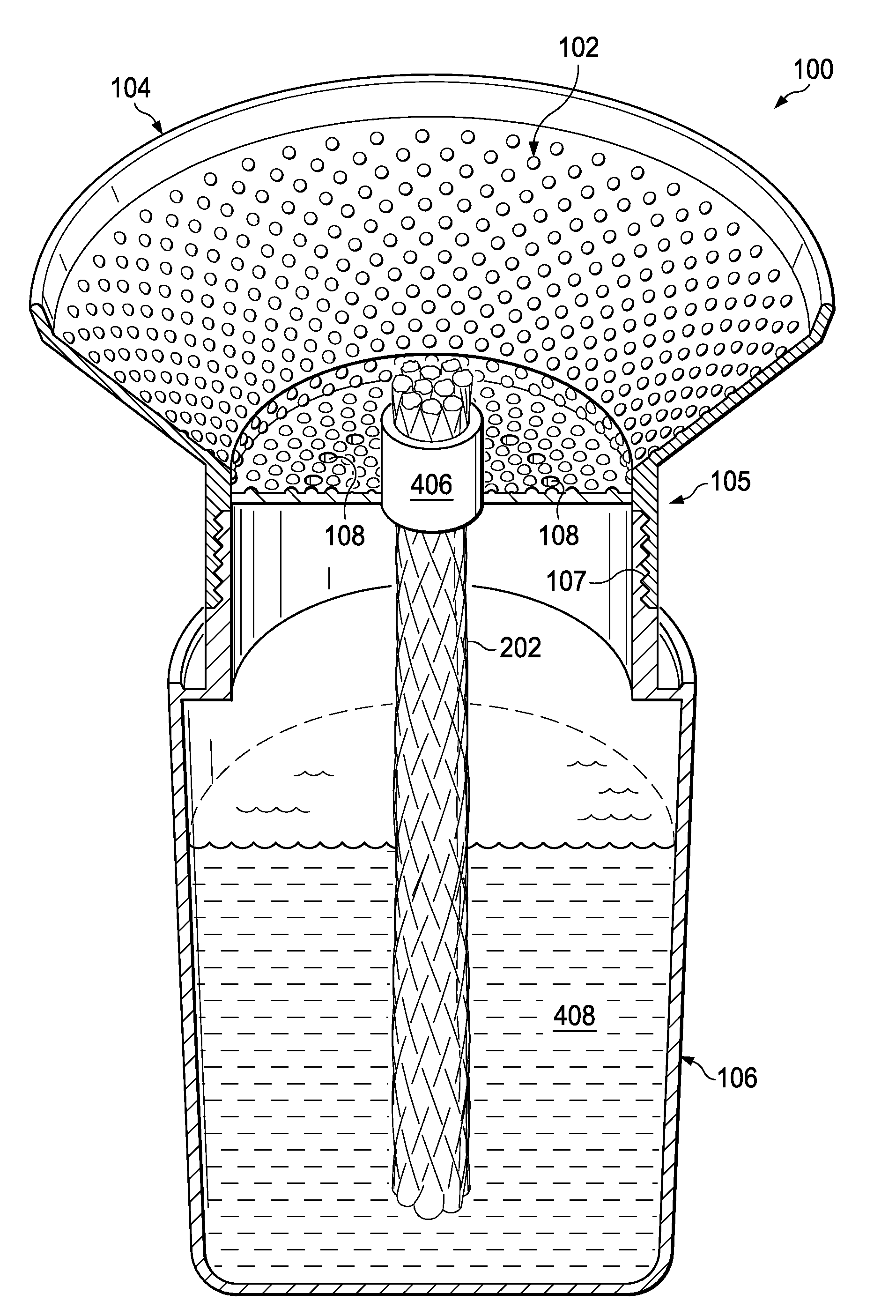 Large flame torch with textured flame bowl