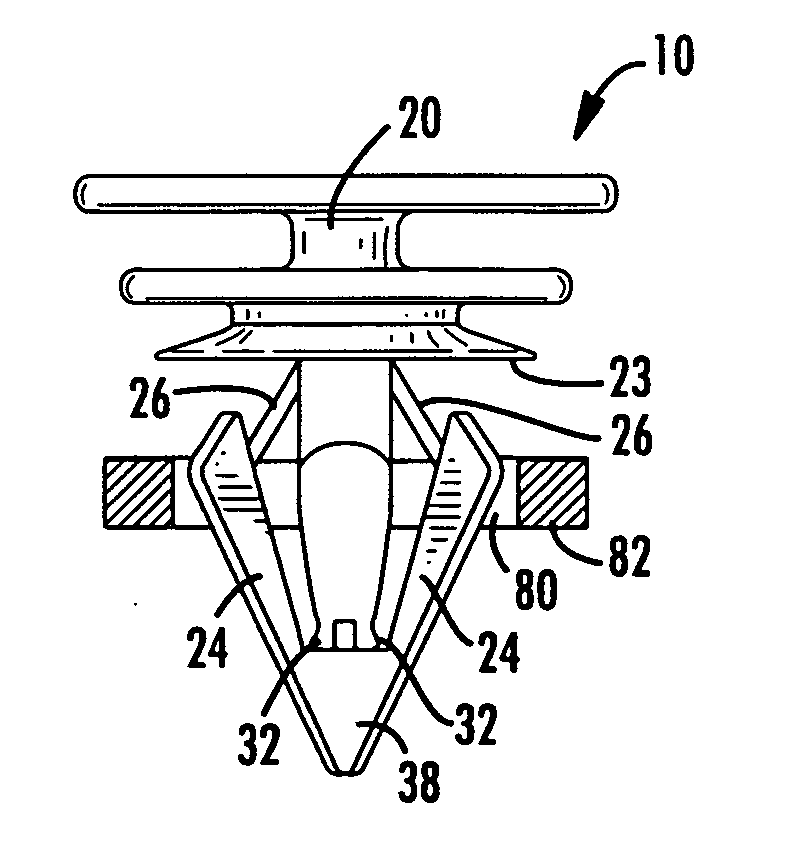 Serviceable w-base fastener