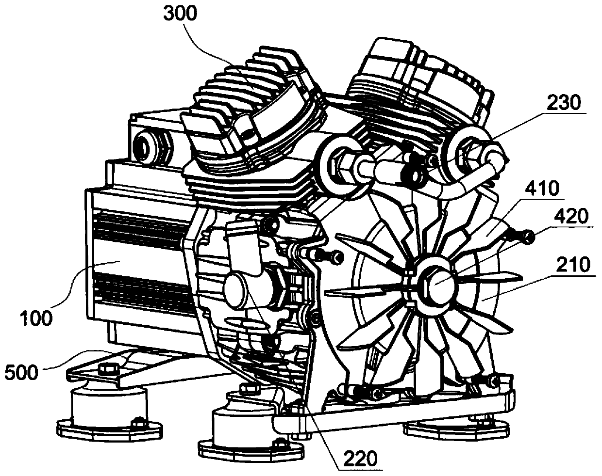 Oil-free air compressor for automobile