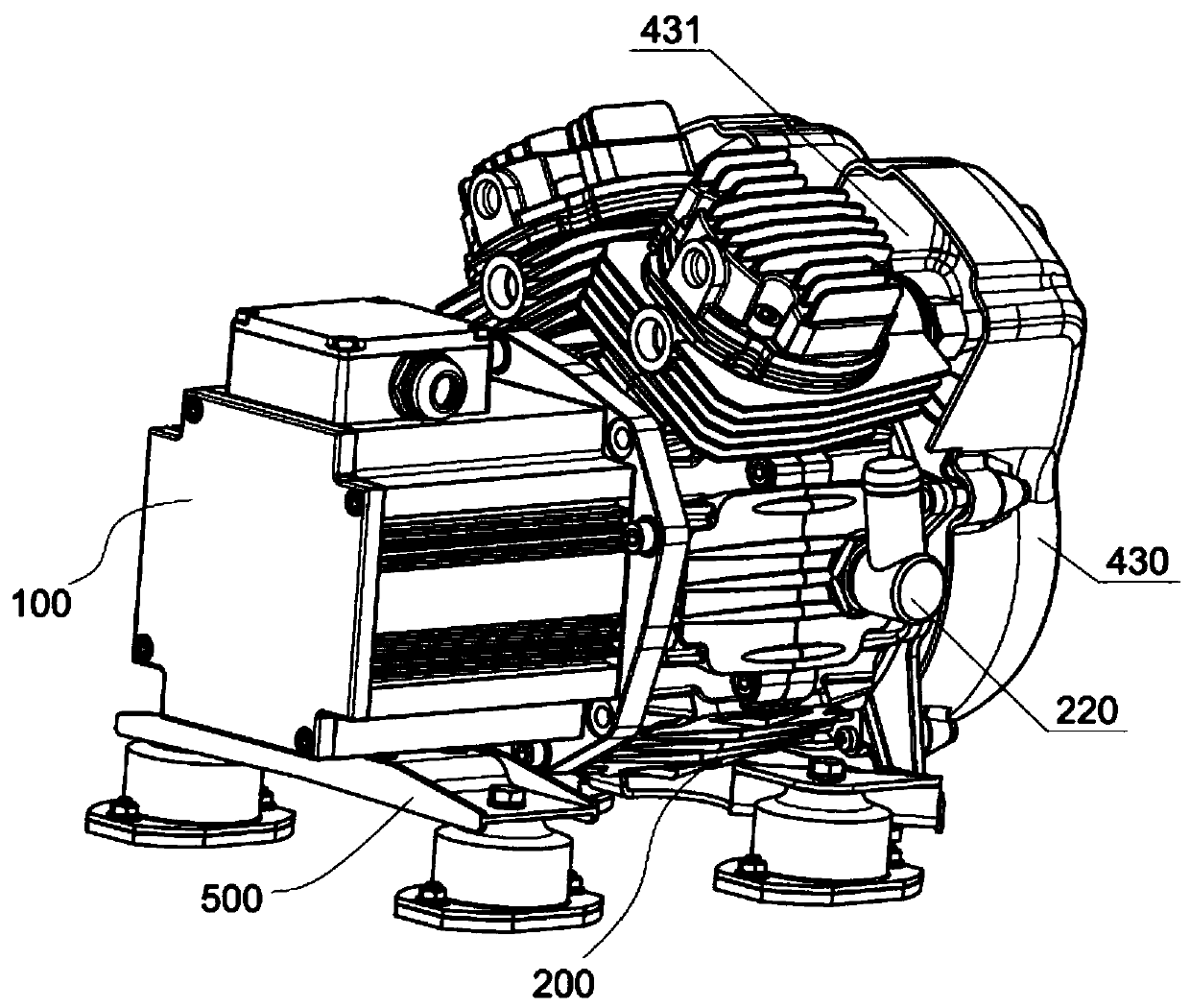 Oil-free air compressor for automobile