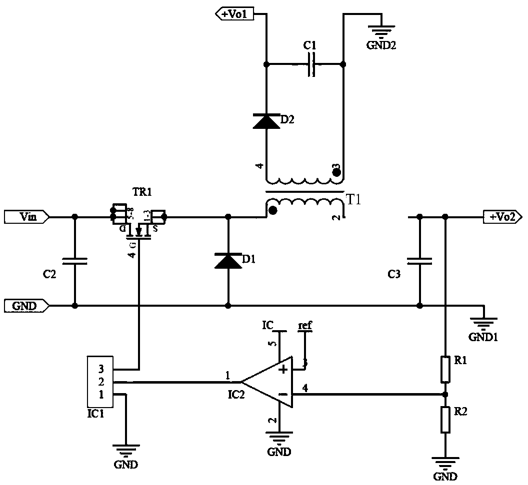 Micro-power isolated power source for M-BUS power supply and control method thereof