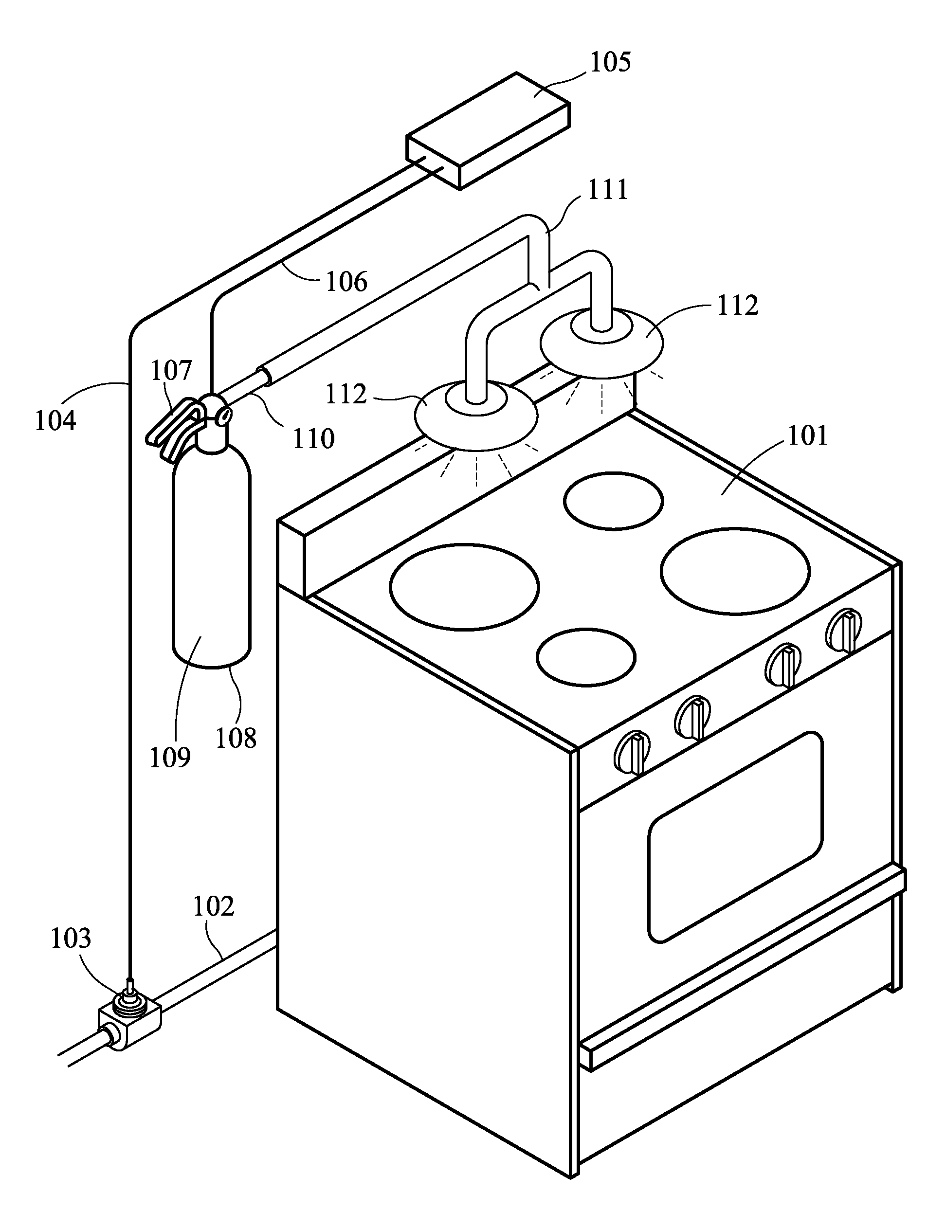 Home kitchen fire suppression system