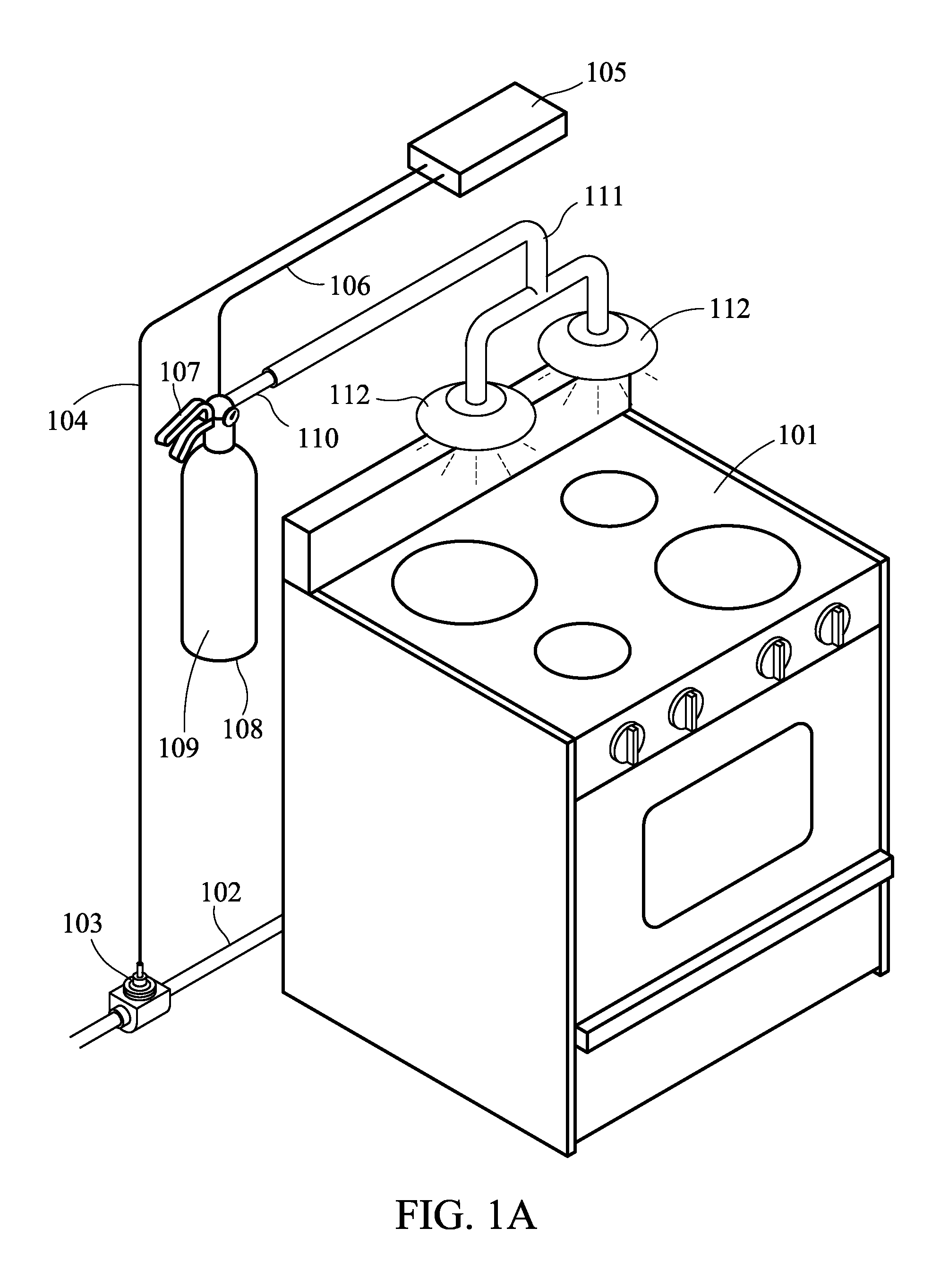 Home kitchen fire suppression system