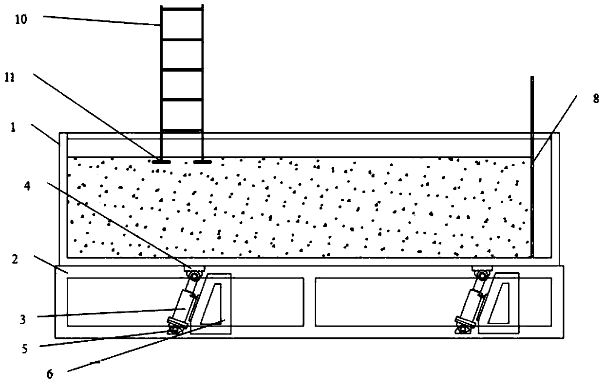 Simulation device and simulation method for avoidance distance of building adjacent to strong earthquake ground surface crack zone