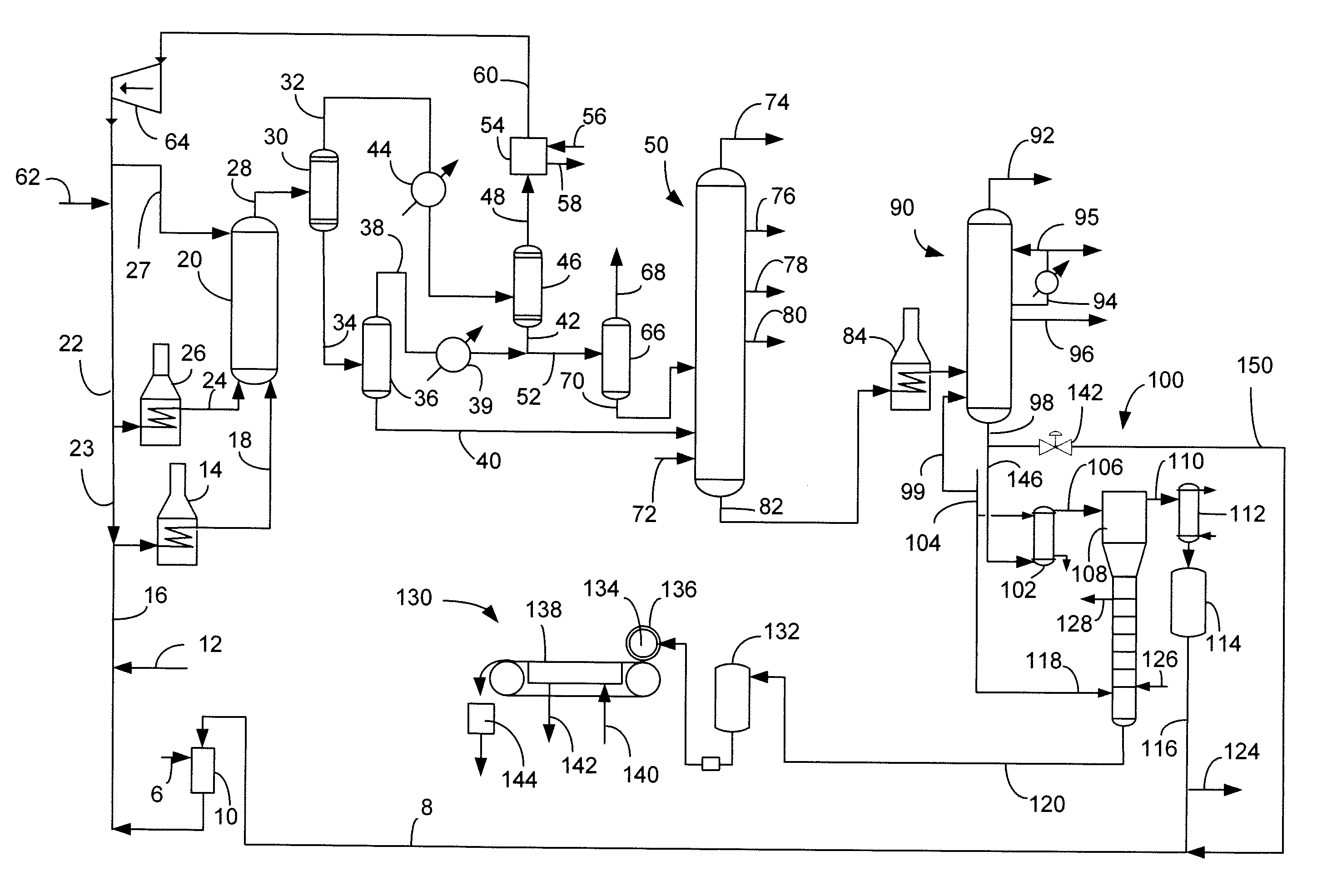 Process for Separating Pitch from Slurry Hydrocracked Vacuum Gas Oil