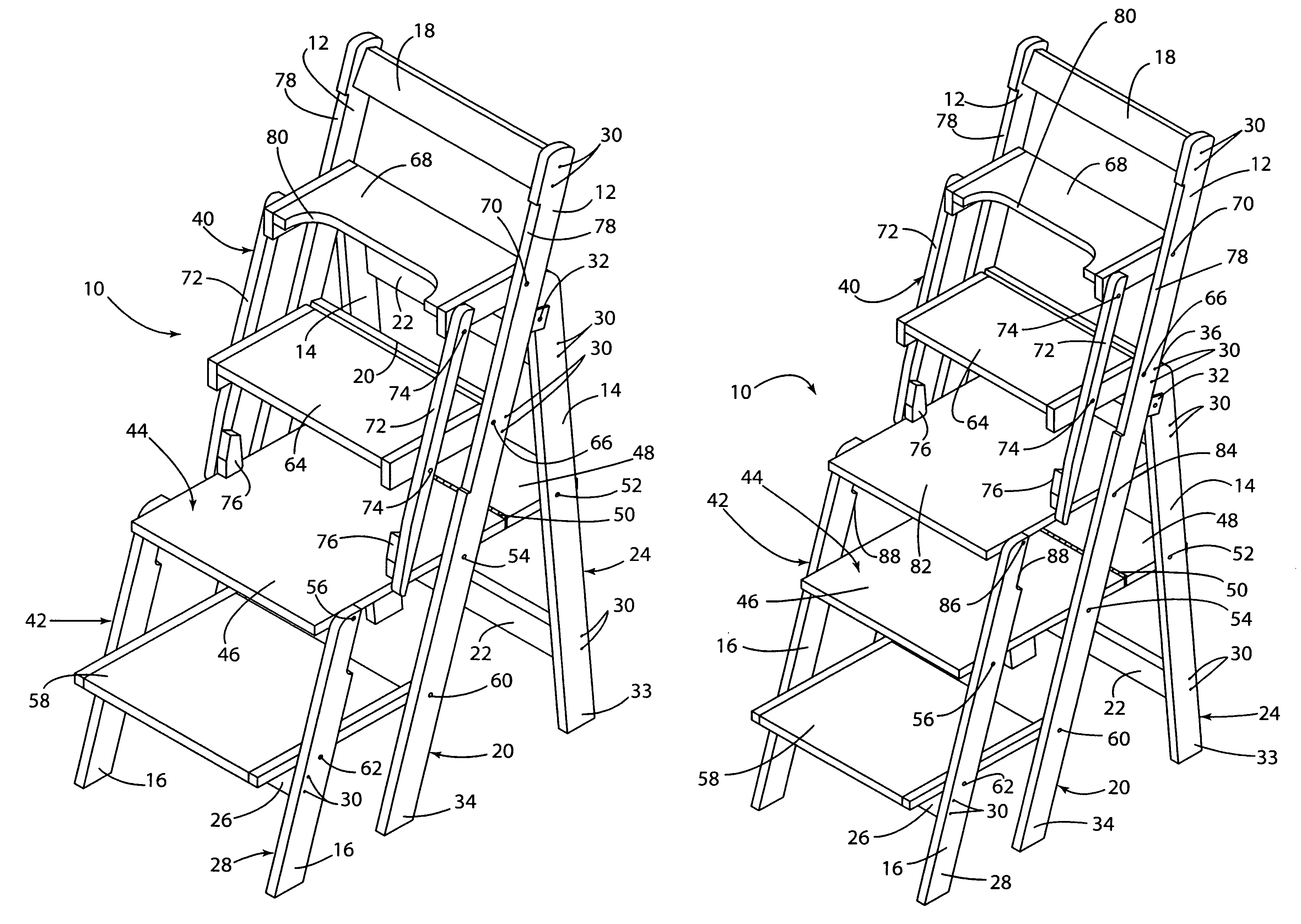 Foldable chair and ladder combination