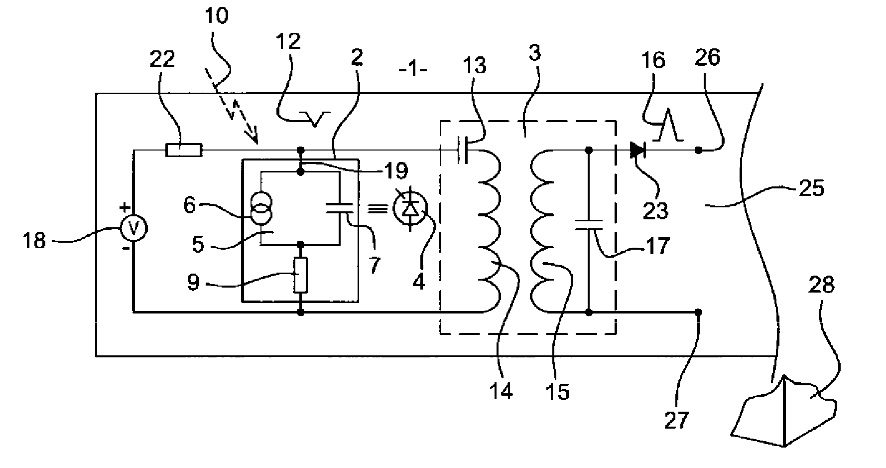 Electric generator excited by ionizing radiations