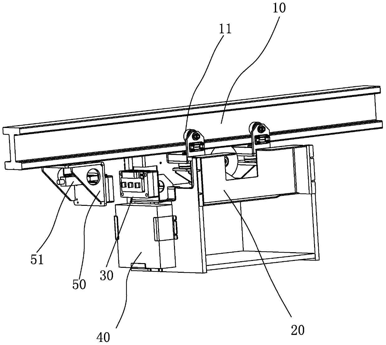 Rail-mounted inspection robot charging device and working method thereof