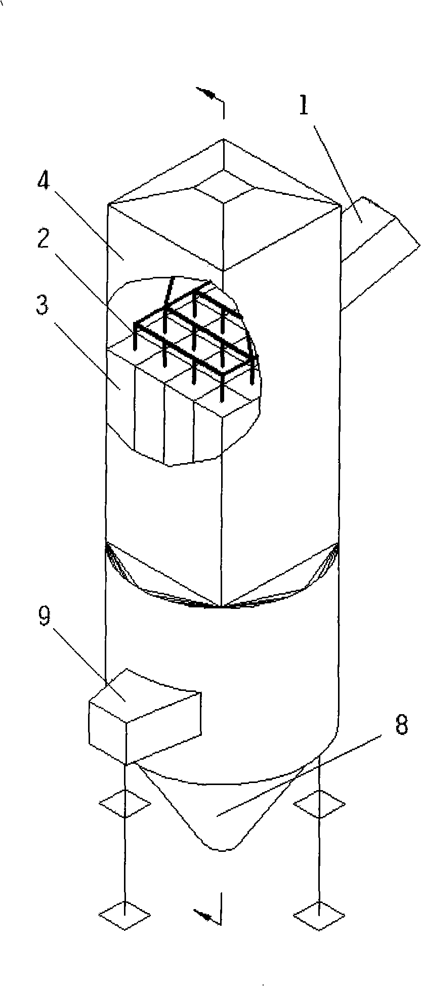 High-voltage electrostatic dust separator for industrial furnace