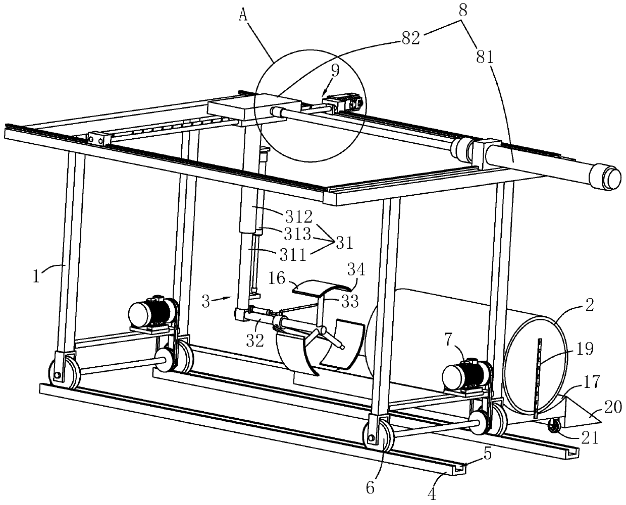 Municipal road sewer construction device and method thereof