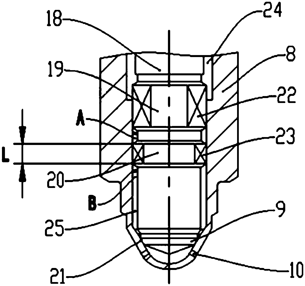 Long needle valve for fuel injection valve