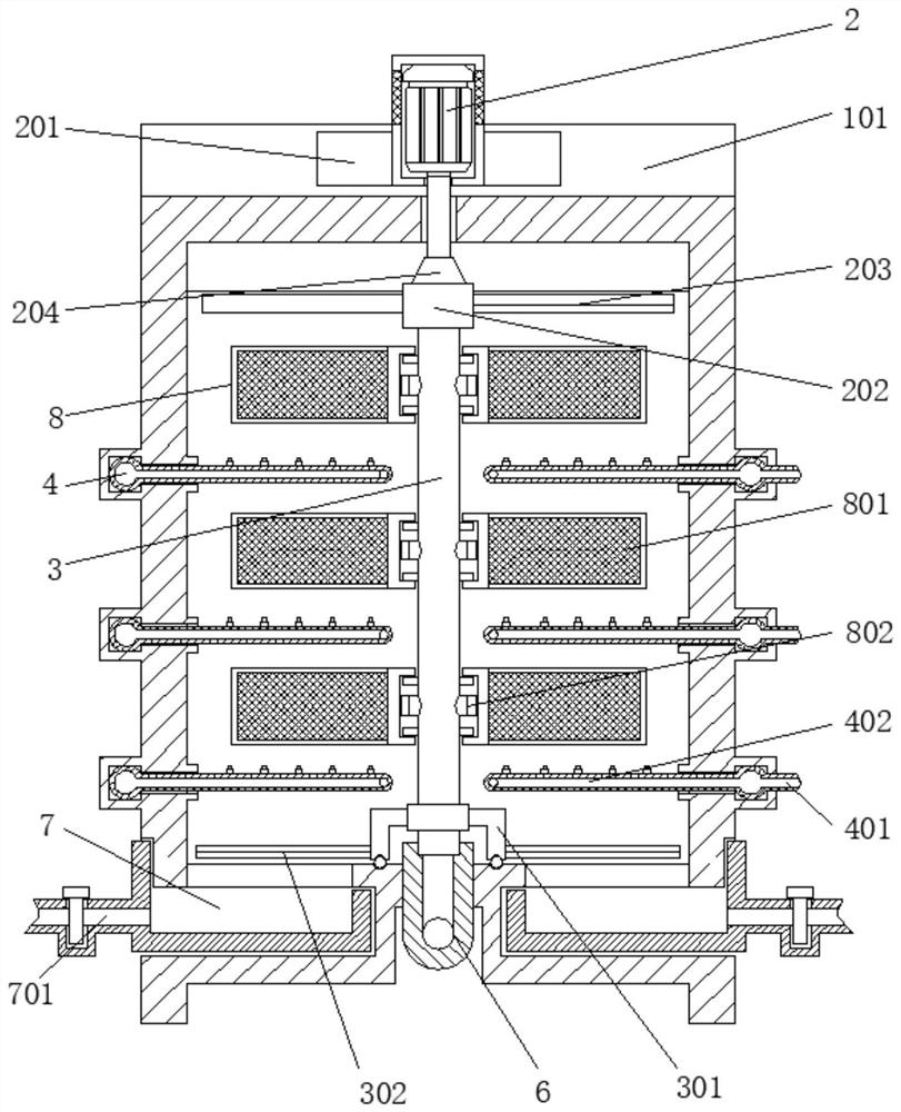 Multi-layer efficient sewage treatment aeration device