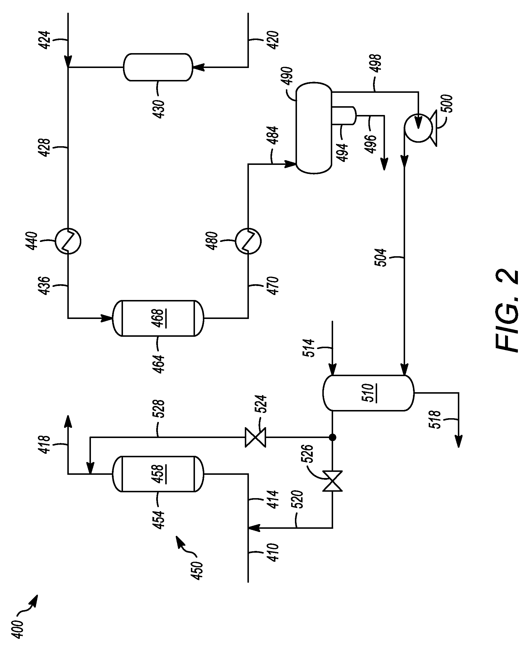 Process or system for desorbing an adsorbent bed